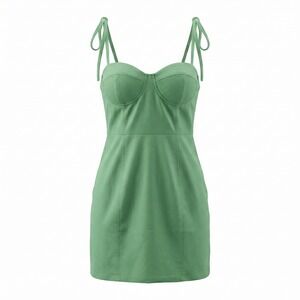 majorelle green mini dress MAJORELLE Cal Embellished Mini Dress in Lime Green – Revaia main image 1